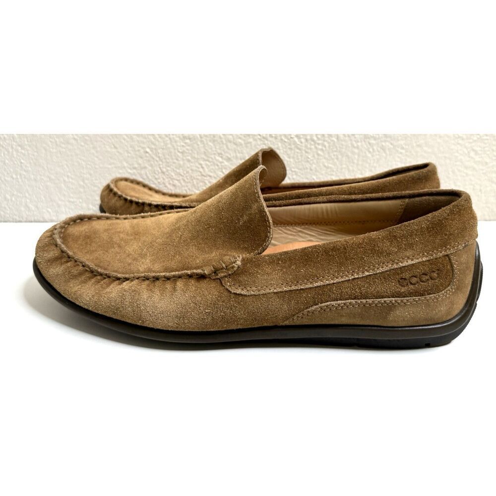 ECCO Men's Brown Classic Moc Loafers Size 44 10 10.5 Suede Slip On Shoes